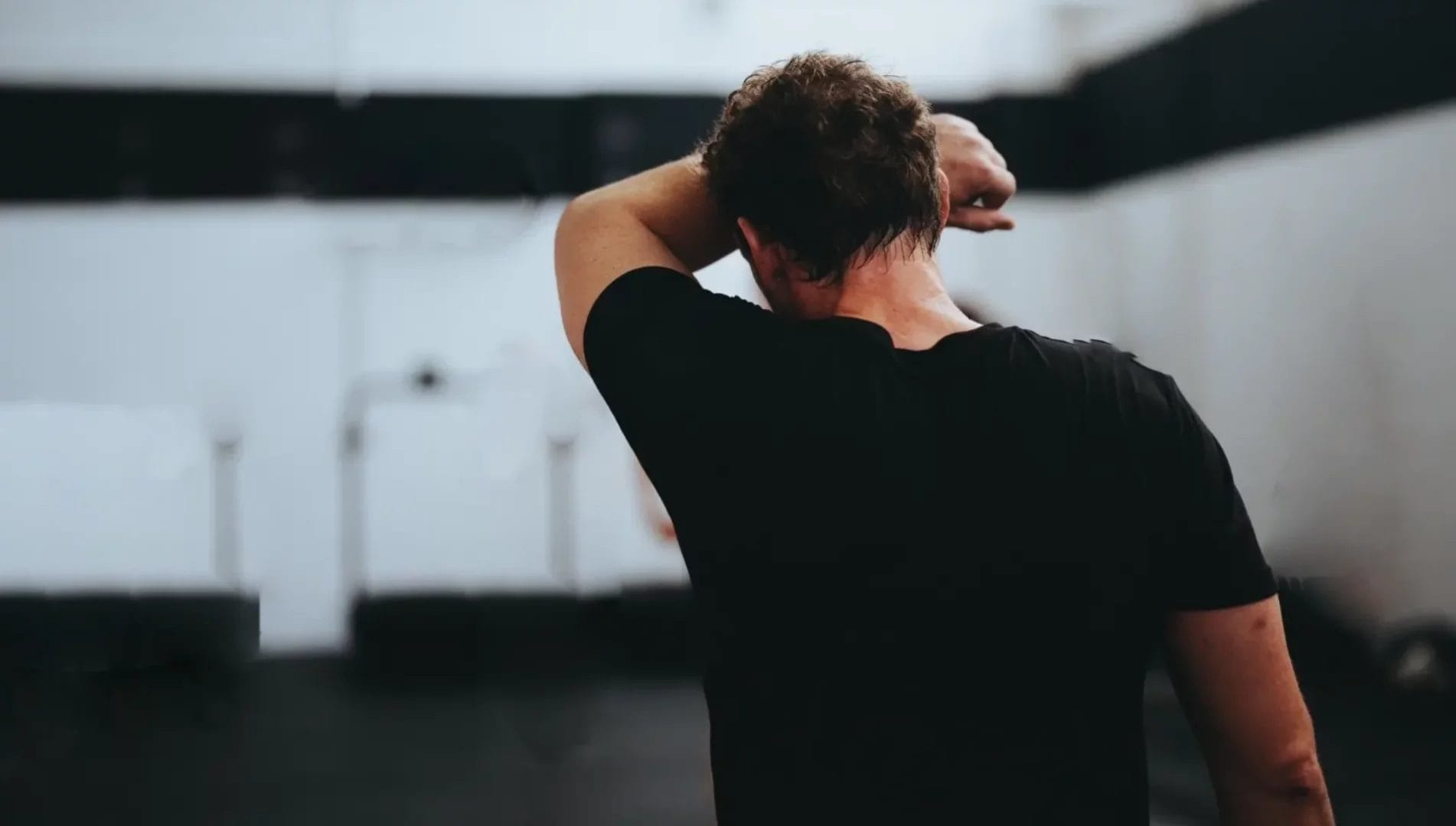 man doing cardio at home