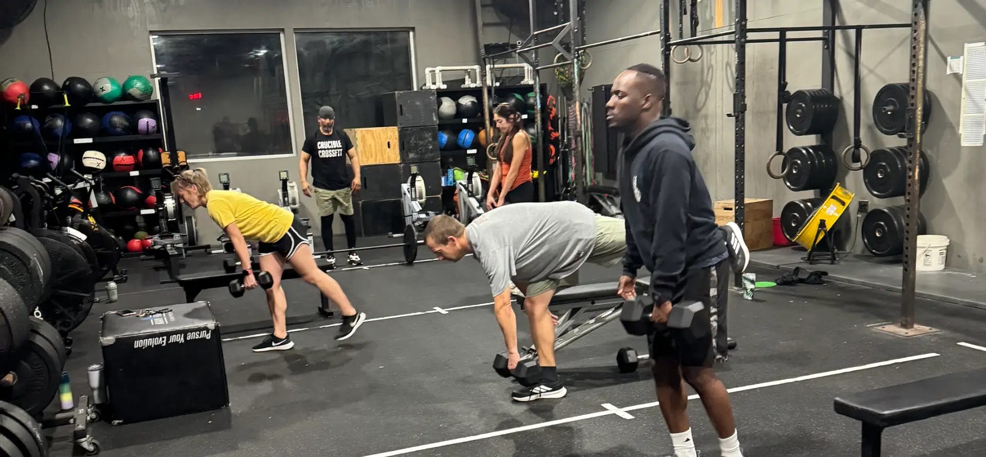 Our members strength training at Crucible CrossFit